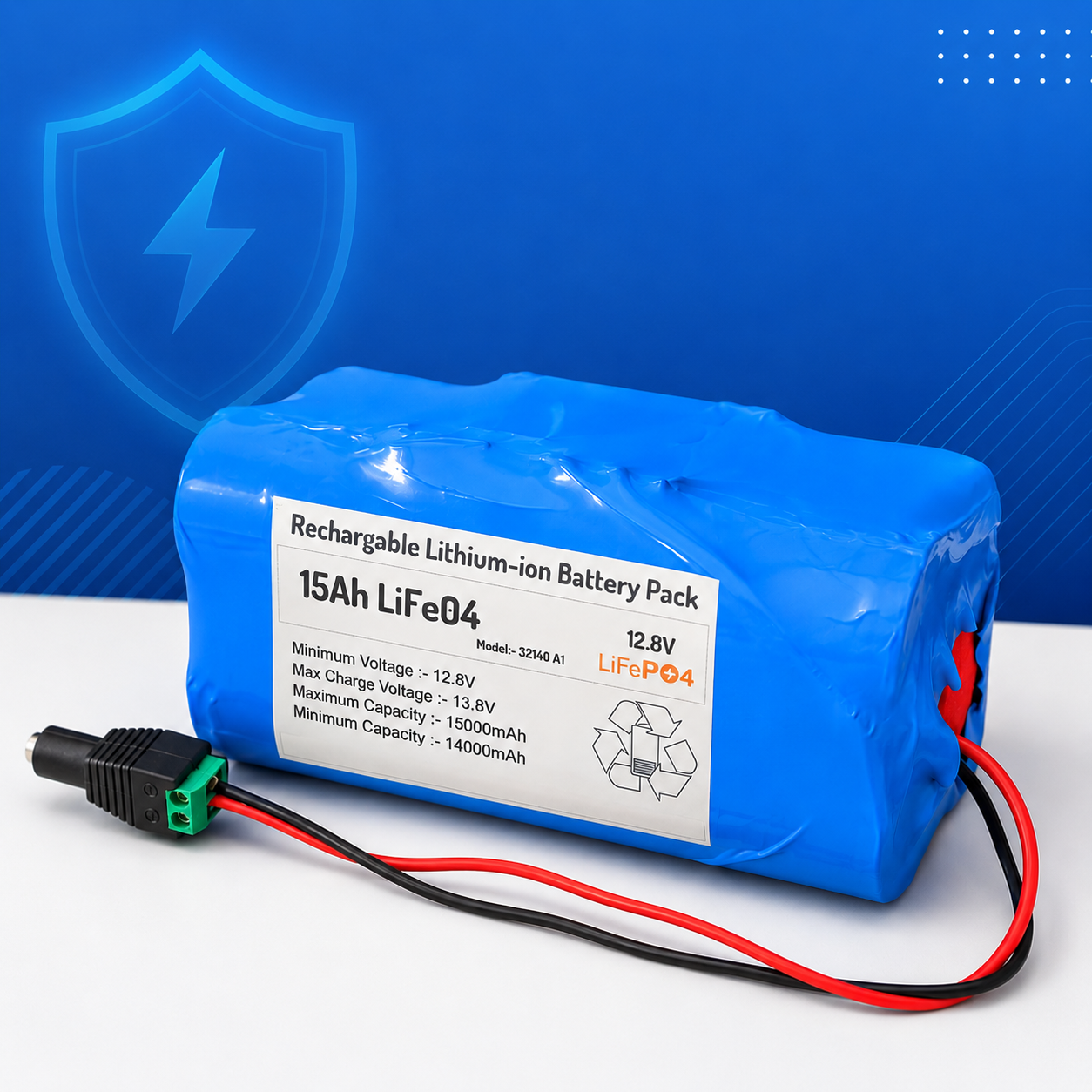 12.8V 15ah/30Ah/45ah/60ah LiFePO4 Battery Pack | 4S 100A BMS | Heavy-Duty Battery Pack