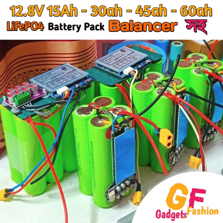 12.8V 15ah,30ah,45ah,60ah LiFePO4 Battery Pack With Balancer