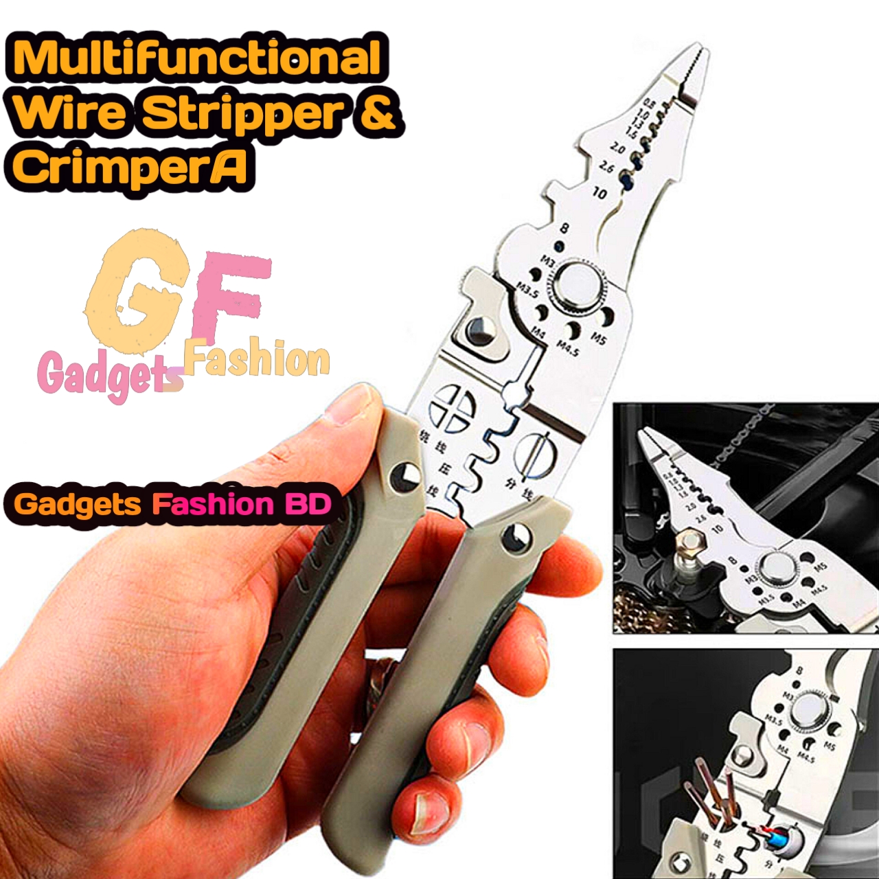Multifunctional Wire Stripper & Crimper Tool | Adjustable Cable Cutter | Precision Crimping Pliers For Electrical & DIY Use