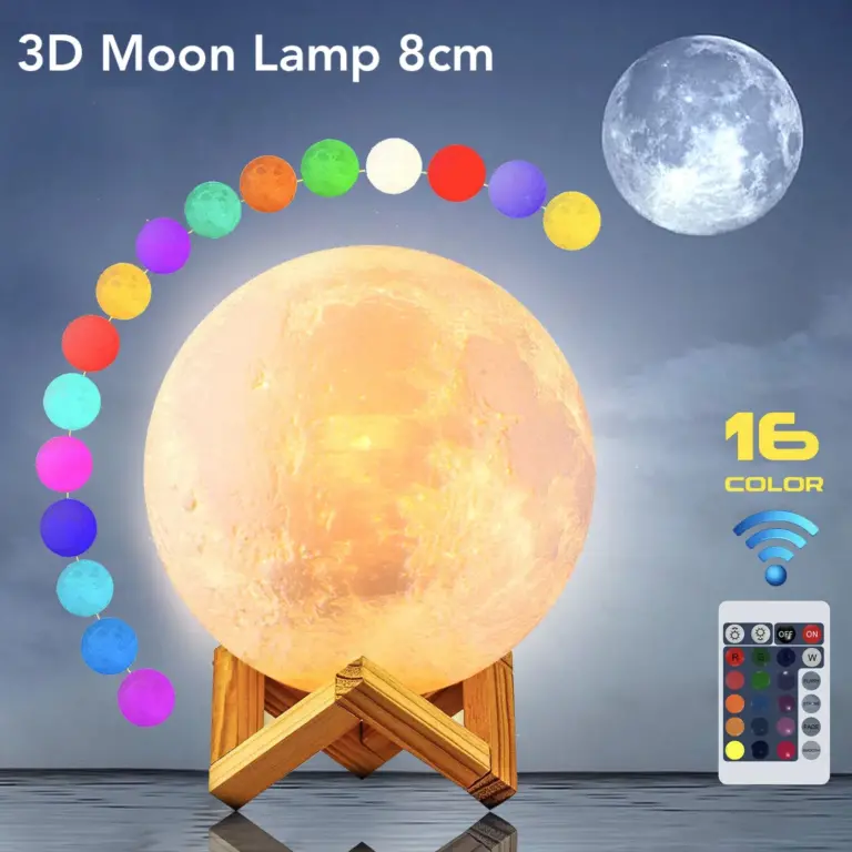 Rechargeable 3D Moon Lamp with Remote