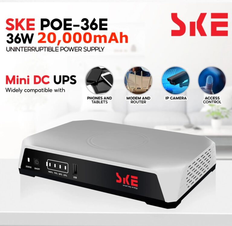 SKE POE-36E-LFP 20,000mAh Mini DC UPS